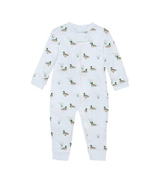 LydaBaby Light Blue Duck By The Lake Zip Romper
