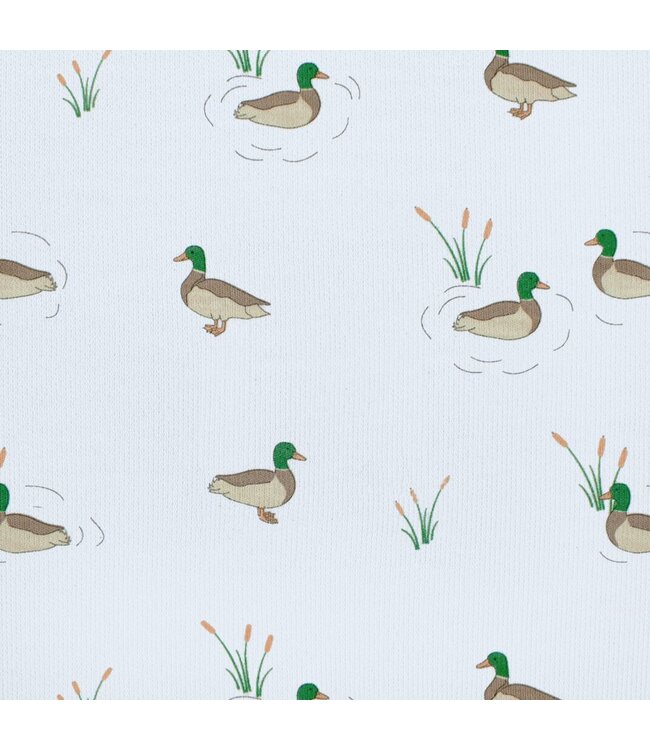 Light Blue Duck By The Lake Zip Romper