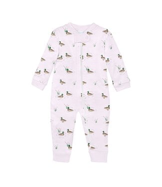 LydaBaby Pink Duck By The Lake Zip Romper