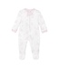 White & Pink Baby Elephant Girl Zip Footie