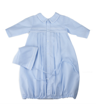 Feltman Brothers Blue/White Embroidered Take Me Home Gown with Hat