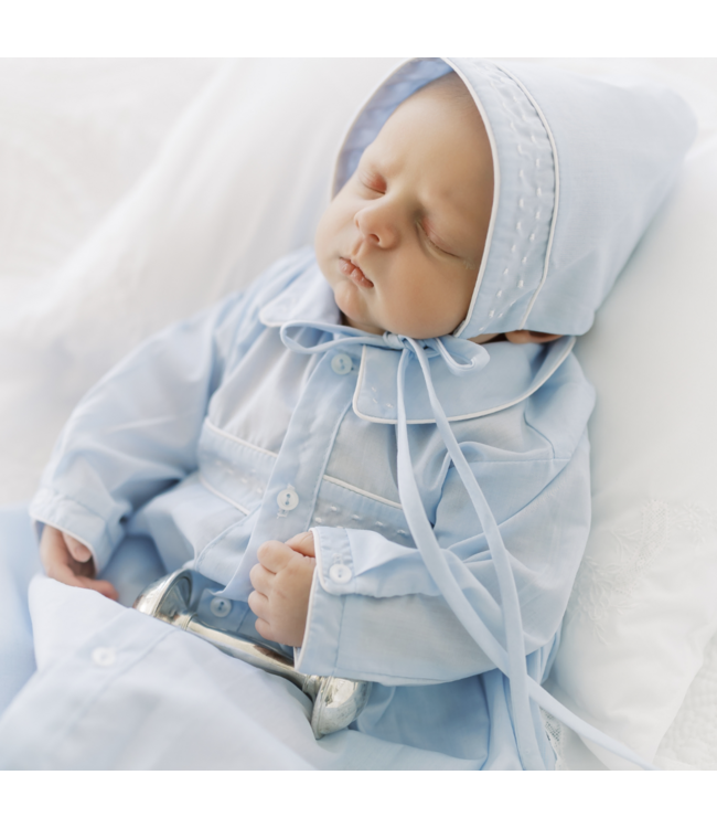 Blue/White Embroidered Take Me Home Gown with Hat