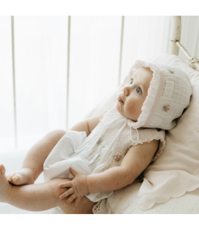 White/Pink Sleeveless Secret Garden Romper