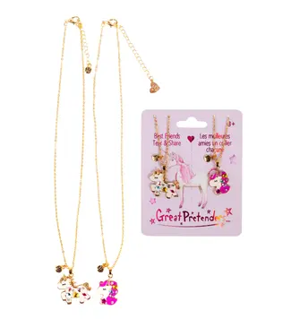 Great Pretenders Bejeweled Unicorns Tear & Share Necklace