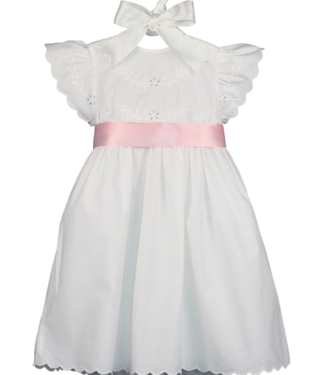 Edward Boutross Angel Wing Eyelet Scallop Dress