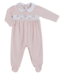 miocotton Zuz Hand Smocked Footie - Special Knit Pink