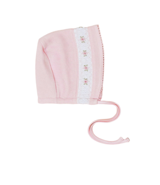 miocotton Zuz Hand Smocked Bonnet - Special Knit Pink