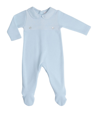 miocotton Quilted Special Knit Blue Kiddy Footie