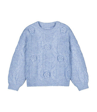 Mayoral Sky Blue Flower Sweater
