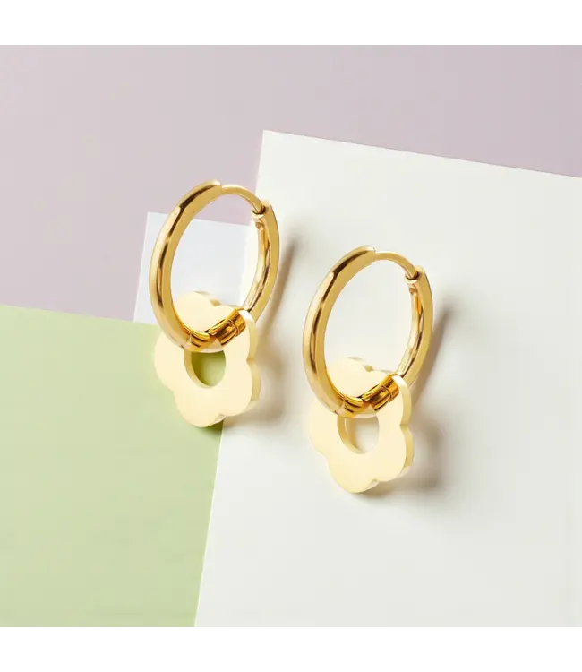 Flower Hoop Earrings