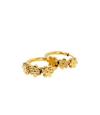 Ethic Goods Gold Daisy Flower Hoop Earrings