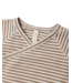 Almond Stripe Wrap Top & Footed Pant Set