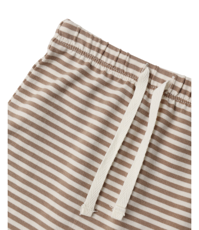 Almond Stripe Wrap Top & Footed Pant Set