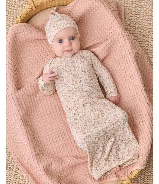 Natural Bamboo Bloom Baby Gown & Hat Set