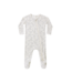 Cloud Floral Bamboo Zip Footie