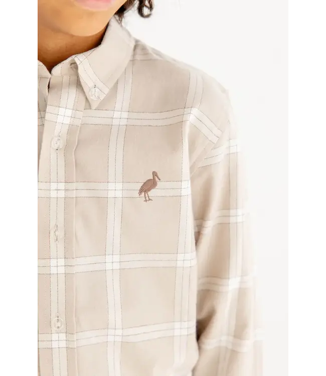Thompson Park Plaid & Gray Bay Brown Dean's List Dress Shirt