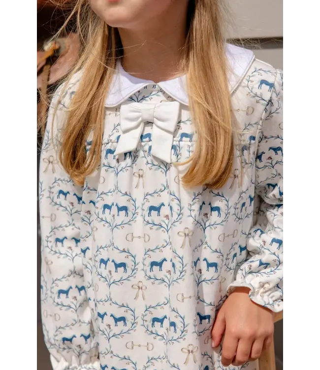 Long Sleeve Horse Bits & Bows Banks Bow Dress