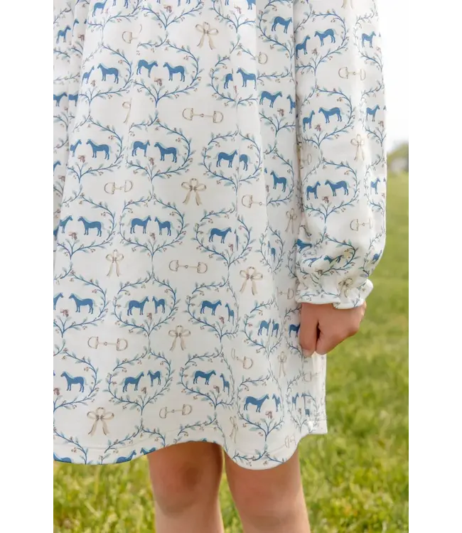 Long Sleeve Horse Bits & Bows Banks Bow Dress