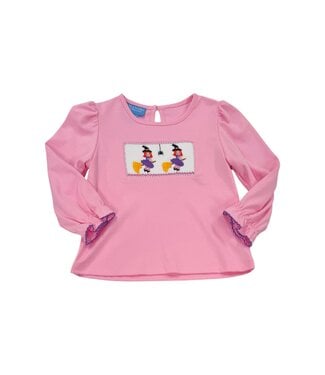 Anavini Pink Knit Halloween Witch Knit Long Sleeve T-Shirt