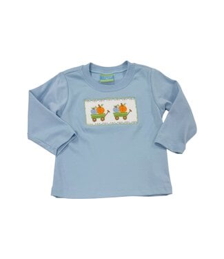 Anavini Blue Knit Boys L/S Pumpkin T-Shirt
