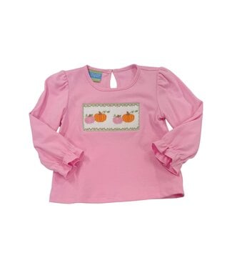 Anavini Pink Knit L/S Pumpkins Blouse