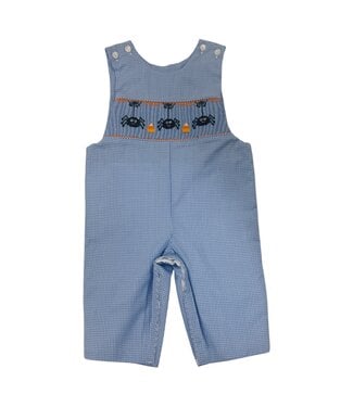 Anavini Halloween Spiders Periwinkle Blue Gingham Long Jon Jon