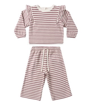 Quincy Mae Mulberry Stripe Ruffle Cozy Set
