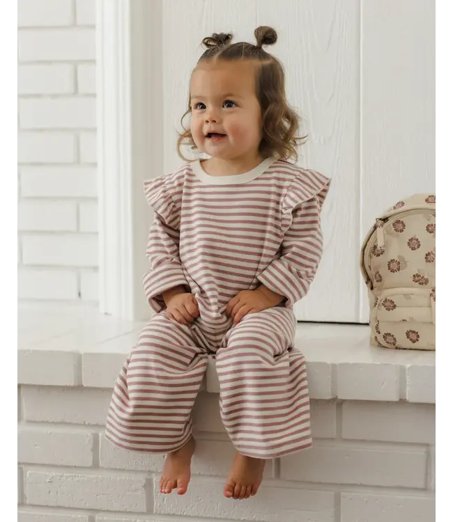 Mulberry Stripe Ruffle Cozy Set