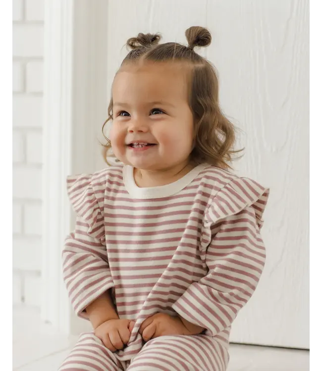 Mulberry Stripe Ruffle Cozy Set