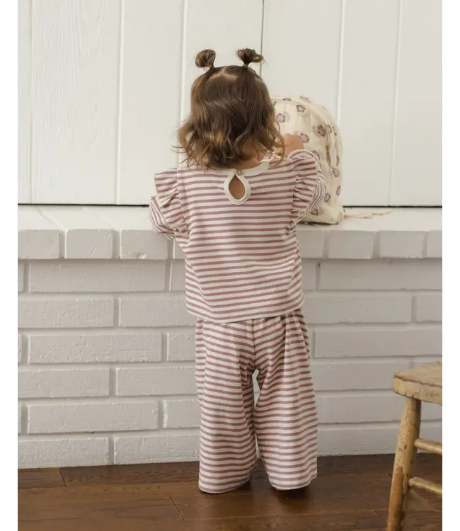 Mulberry Stripe Ruffle Cozy Set