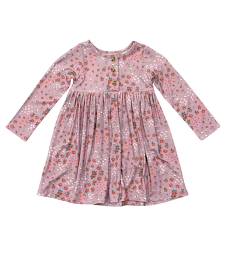 babysprouts Mini Lilac Cluster L/S Henley Dress