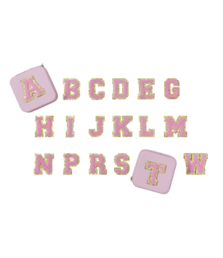 Pink Chenille Initial Letter Jewelry Box