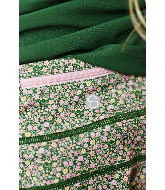 Olive Ditsy Floral Tennis Skirt