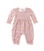 Pink Floral Smocked Romper