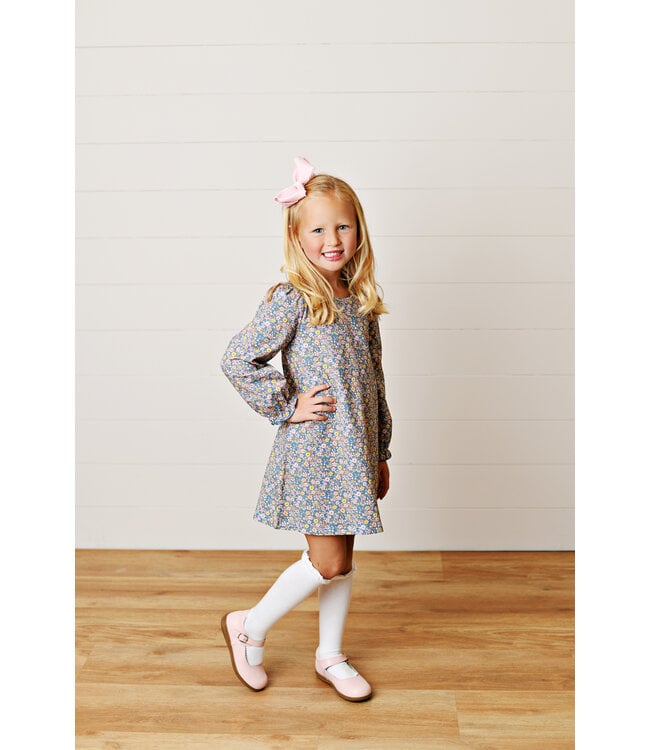 Blue Floral A-Line Dress