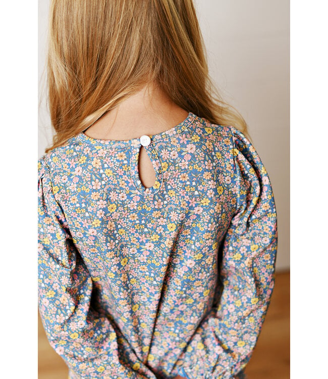 Blue Floral A-Line Dress
