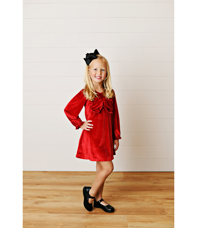 Red Velvet Bow Dress