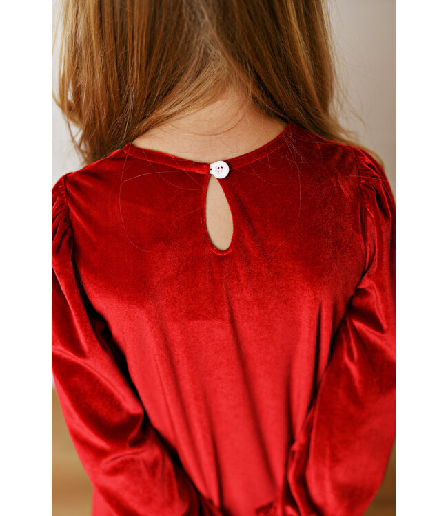 Red Velvet Bow Dress