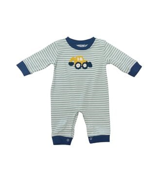 Three Sisters Backhoe Applique Boys Romper