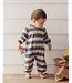 Midnight Sage Stripe Henley Jumpsuit