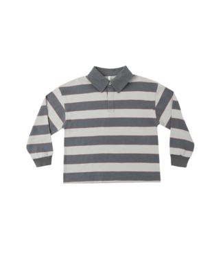 Rylee & Cru Midnight/Sage Stripe Rugby Polo