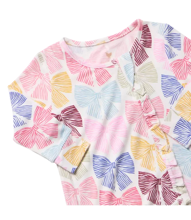 Bright Multi Bows Bamboo Ruffle Romper