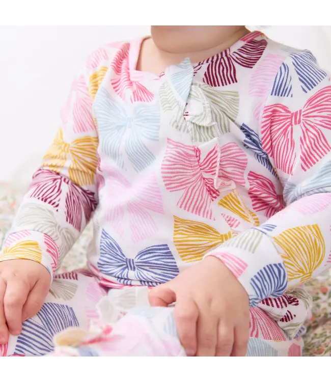 Bright Multi Bows Bamboo Ruffle Romper