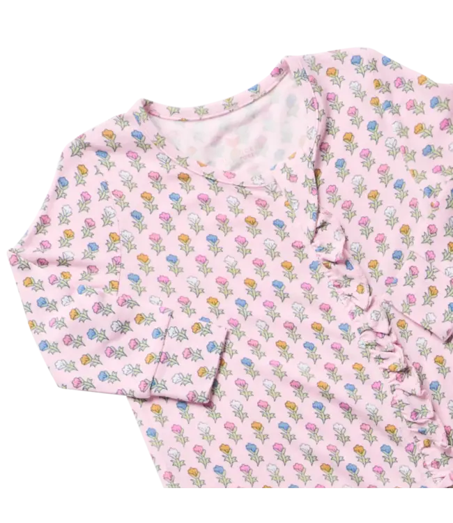 Pink Carnations Bamboo Ruffle Romper