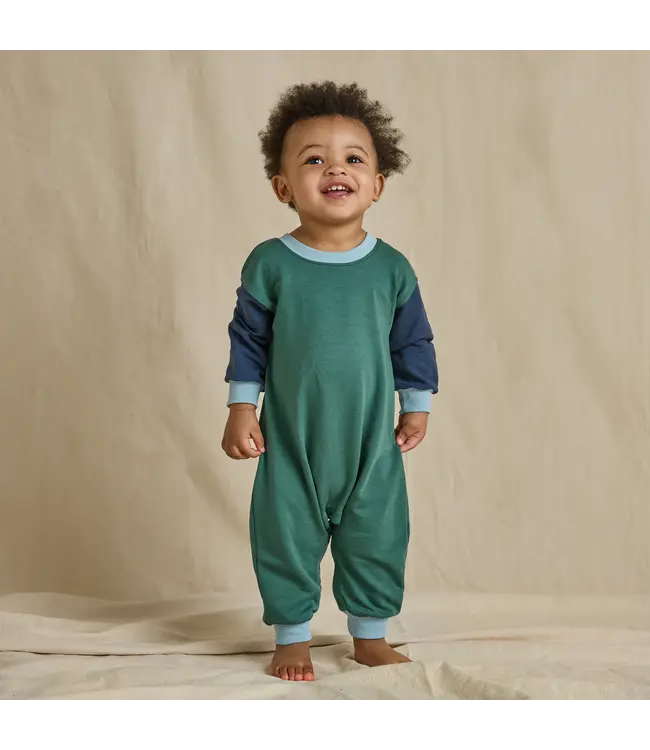 Green Color Block Runaround Jumpsuit