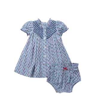 Pink Chicken Light Blue Carnation Lucia Dress Set