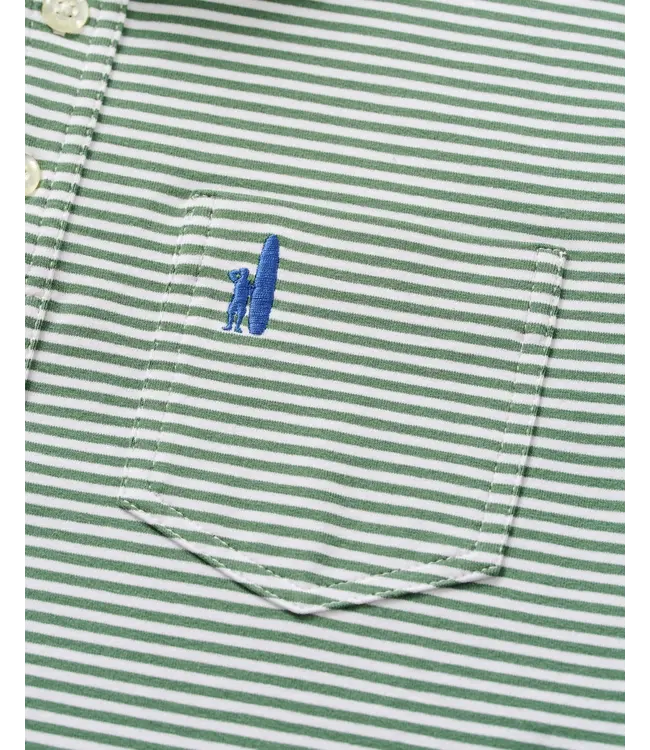 Buoy Green & White Stripe Jack Polo