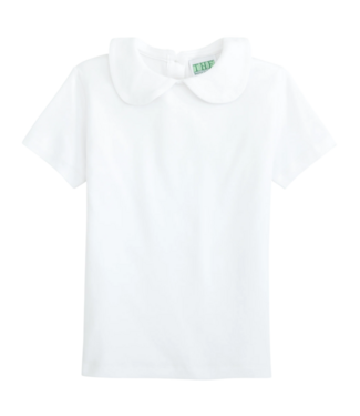 THE Basics White S/S Peter Pan Collar Shirt - Girls