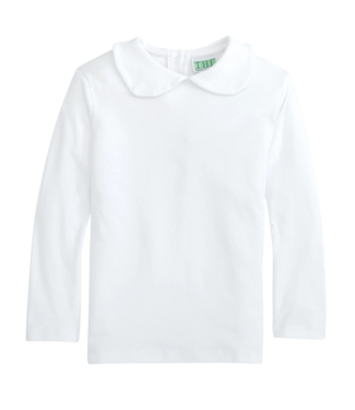 THE Basics White L/S Peter Pan Collar Shirt - Girls
