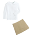 White L/S Peter Pan Collar Shirt - Girls